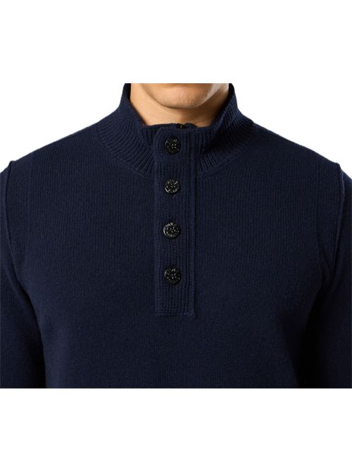 LAMBSWOOL Stone Island Maglione con zip corta e dettagli in feltro Stone Island | K2S155100040S00A3V0020 NAVY BLUE N
